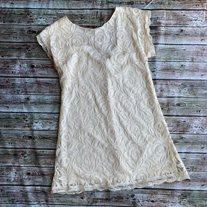 Cream Lace Shift Dress